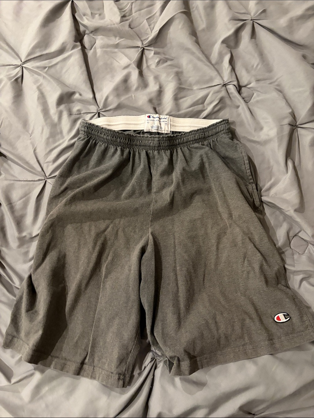 Champion Dark Gray Athletic Shorts with Logo